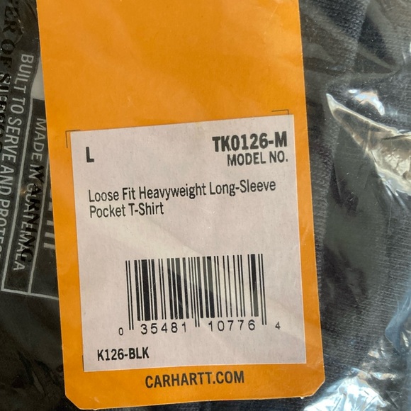 Carhartt Black Long-Sleeve Pocket T-Shirt - Picture 2 of 4